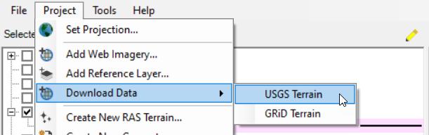 下载 USGS 地形菜单
